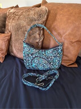 Vera Bradley Teal and Turquoise Paisley Quilted Shoulder Bag
